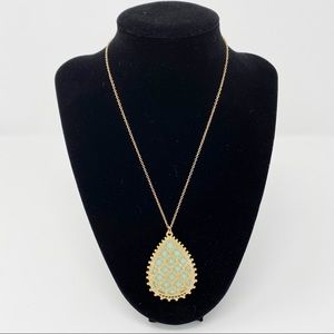 Gold and teal necklace